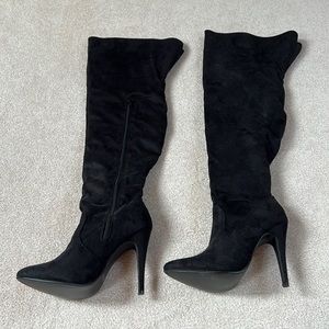 Over the knee heeled boots